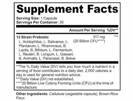 Ozelyt CS 20b supplement facts